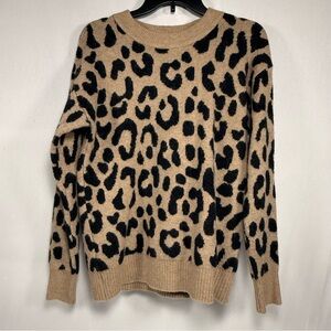 J. Crew Leopard Print Sweater - Tan and Black